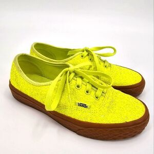 Vans Authentic Ice Cream Glitter Green Yellow Neon Low Top Sneakers Size 6